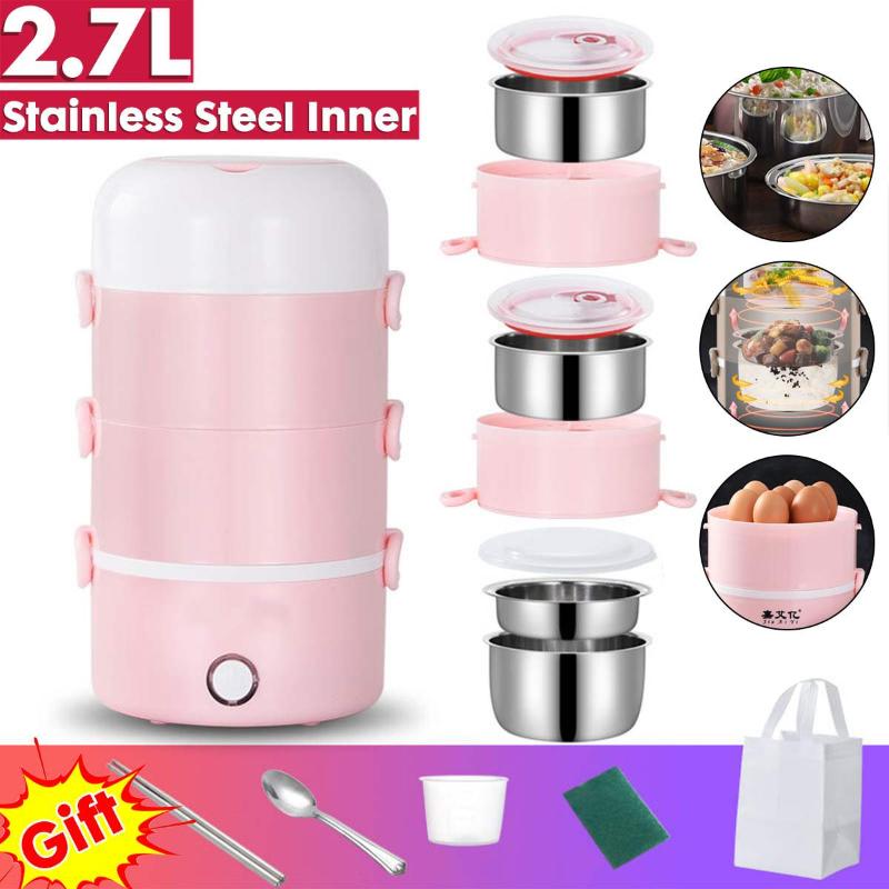 2.7L Electric Rice Cooker Stainless Steel 4 Layers Steamer Portable Meal Thermal Heating Lunch Box Container Bento Box 220V
2.7L Electric Rice Cooker Stainless Steel 4 Layers Steamer Portable Meal Thermal Heating Lunch Box Container Bento Box 220V