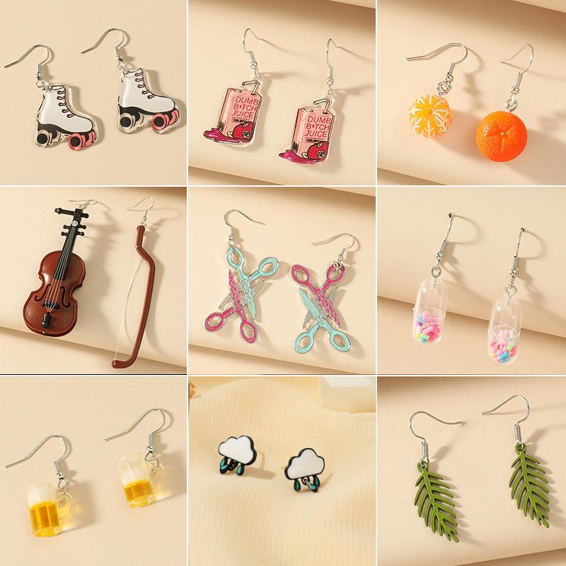 Colorful Acrylic Cloud Fruit Snack Pendant Drop Earrings for Women Cute Violin Cartoon Earrings Korean Fashion Girl Gift
Colorful Acrylic Cloud Fruit Snack Pendant Drop Earrings for Women Cute Violin Cartoon Earrings Korean Fashion Girl Gift