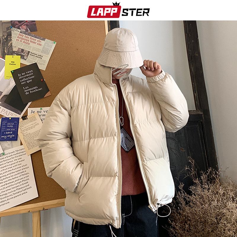 LAPPSTER Men Harajuku Colorful Bubble Coat Winter Jacket Mens Streetwear Hip Hop Parka Korean Black Clothes Puffer Jackets 201218