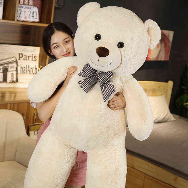 Giant 95/120/140cm Soft Teddy Bear Plush Toys Pink&Brown Bear Super Big Hugging Pillow Animal Cushion Children Birthday Gift AA220314