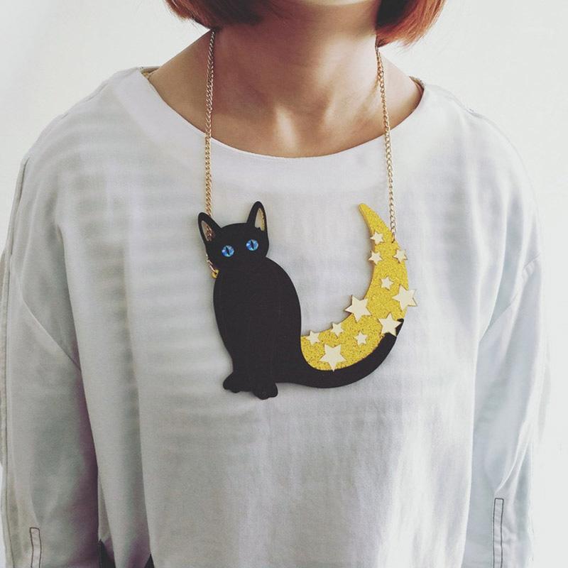 Fashion Lovely Black Cat Acrylic Necklace Animal Themes Pendant Necklace Star Moon Trendy Acrylic Women Sweater Chain1
Fashion Lovely Black Cat Acrylic Necklace Animal Themes Pendant Necklace Star Moon Trendy Acrylic Women Sweater Chain1