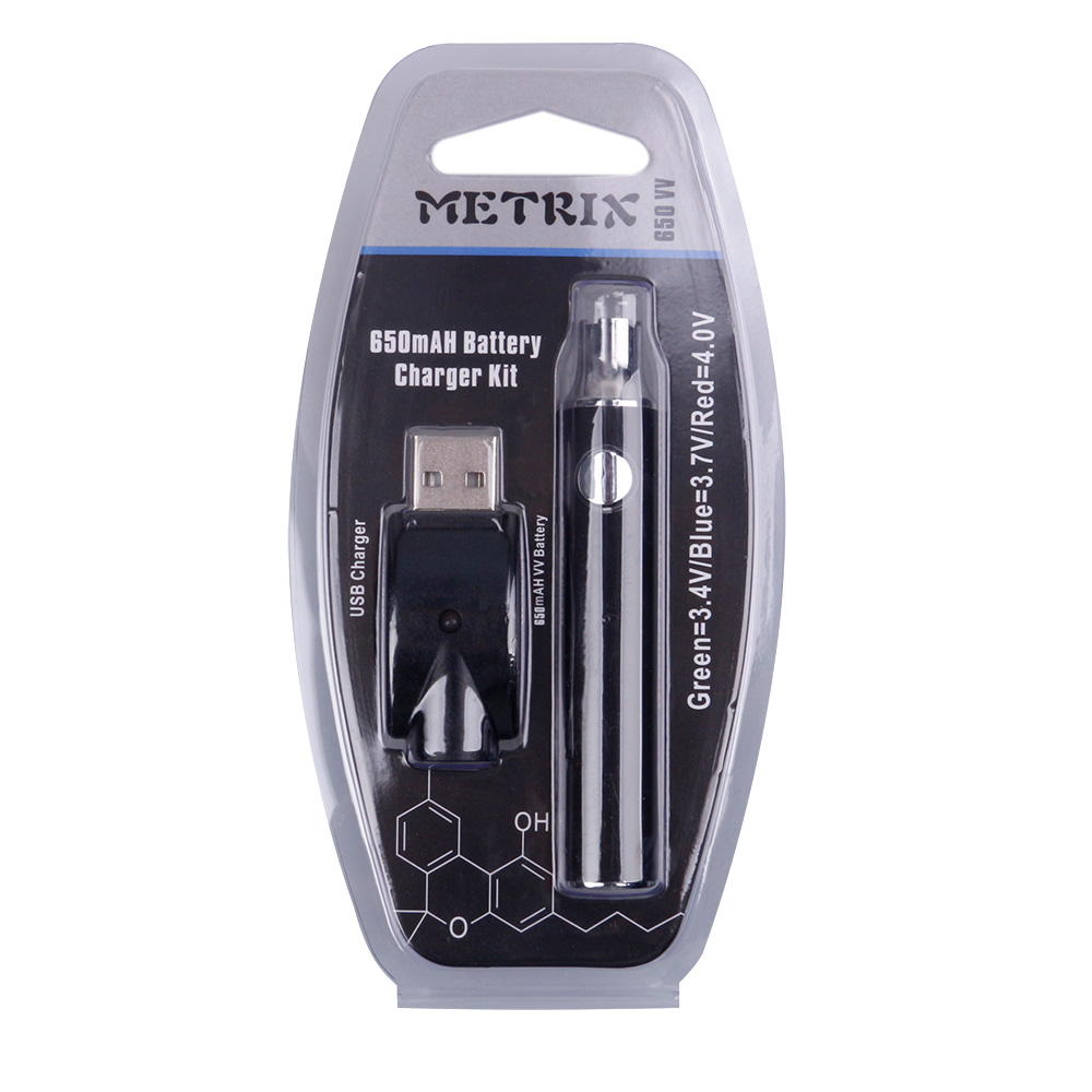 METRIX 650mAh Preheat Battery Function 650VV METRIX Variable Voltage 3.4V~4V CE3 Vape battery 510 Thread Battery For Slim Vape Cartridges
METRIX 650mAh Preheat Battery Function 650VV METRIX Variable Voltage 3.4V~4V CE3 Vape battery 510 Thread Battery For Slim Vape Cartridges