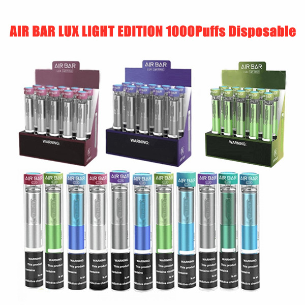 Air Bar Lux Light Edition Disposable Pod Device 1000 puffs 380 mAh battery 2.7ml Pre-filled Vapors Portable System Starter Kit DHL Free
Air Bar Lux Light Edition Disposable Pod Device 1000 puffs 380 mAh battery 2.7ml Pre-filled Vapors Portable System Starter Kit DHL Free