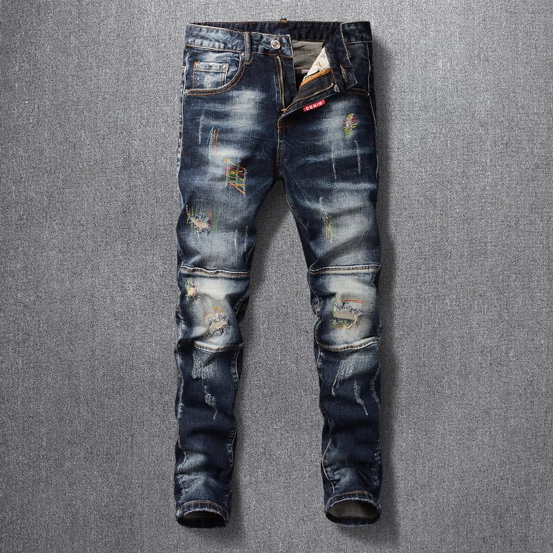 Fashion Streetwear Men Jeans High Quality Retro Black Blue Elastic Slim Fit Spliced Designer Denim Trousers Hip Hop Ripped Pants
Fashion Streetwear Men Jeans High Quality Retro Black Blue Elastic Slim Fit Spliced Designer Denim Trousers Hip Hop Ripped Pants