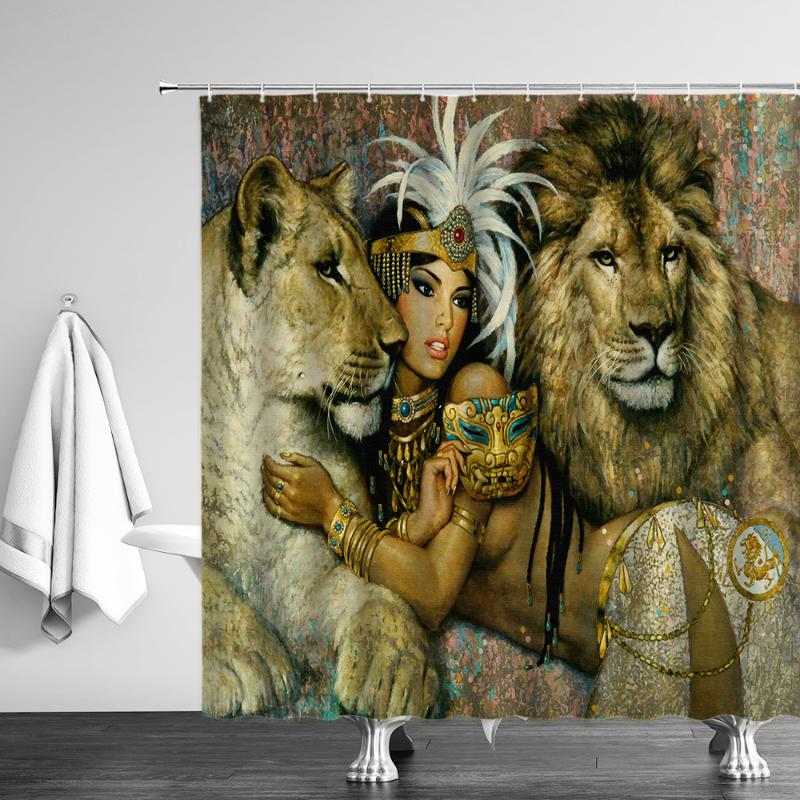 Shower Curtains African Queen Women Lion Waterproof Curtain Western Cowboy Woman Beer Bathroom Polyester Bathtub Decor 
Shower Curtains African Queen Women Lion Waterproof Curtain Western Cowboy Woman Beer Bathroom Polyester Bathtub Decor