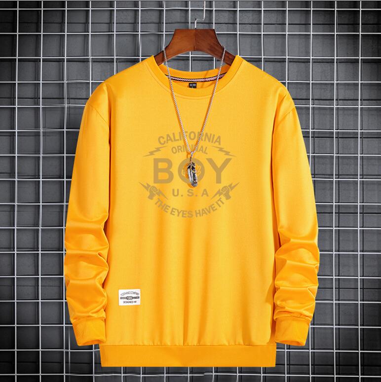 Spring 2021 new casual sweater Korean letter collarless boy' printing personalized student trend, Yellow
Spring 2021 new casual sweater Korean letter collarless boy' printing personalized student trend, Yellow