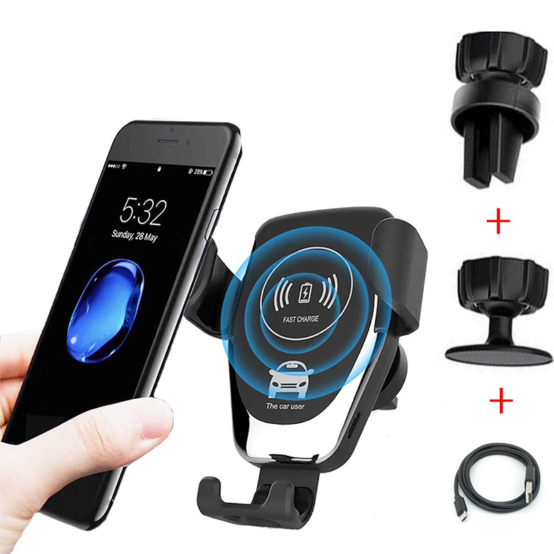 Car Qi Wireless Charger For iPhone 12 XS Max XR 8 induction phone charger Vent Phone Holder For Samsung Note S9 S836382452011466