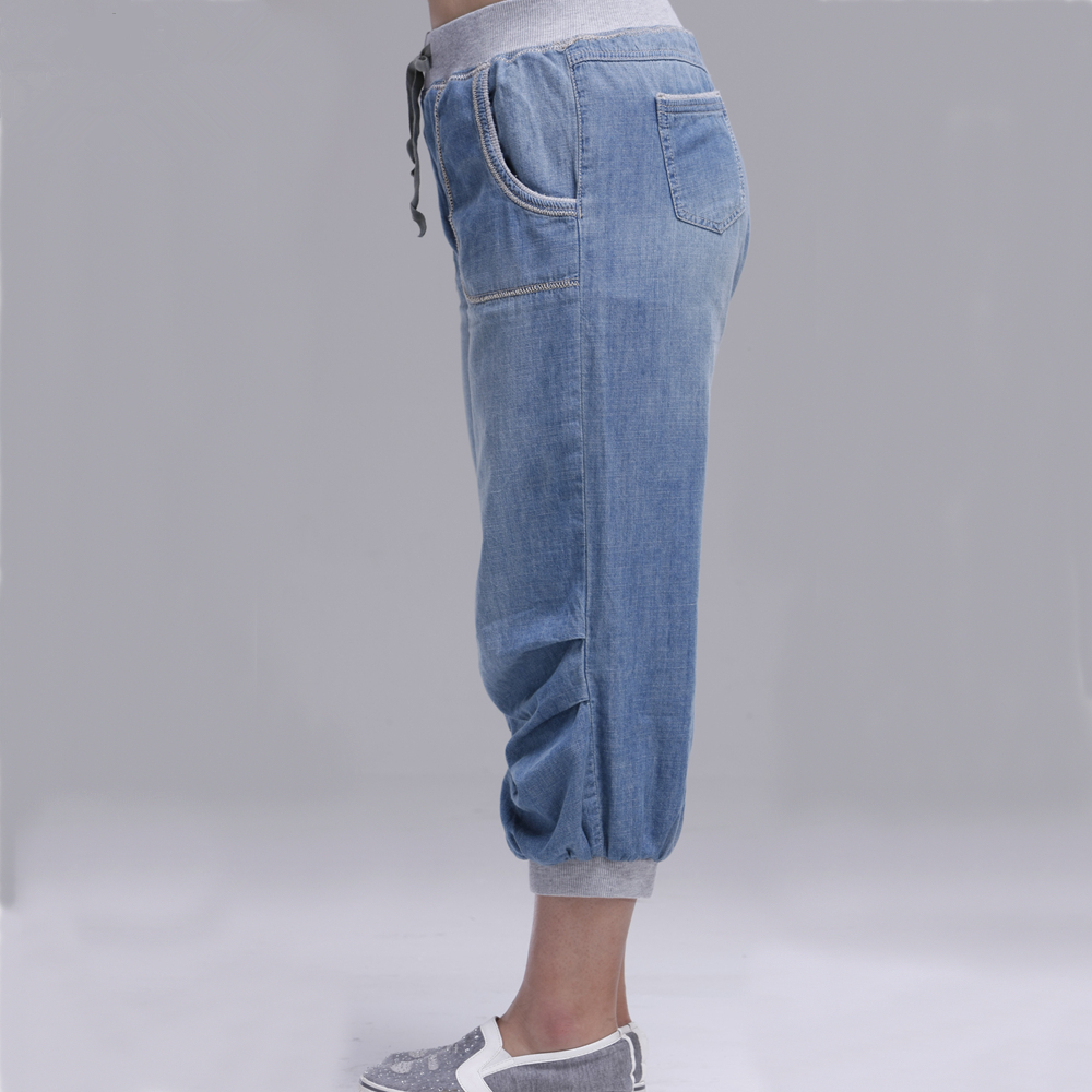 summer women jeans harem pants plus size loose trousers for women denim pants Capris 6XL 201028