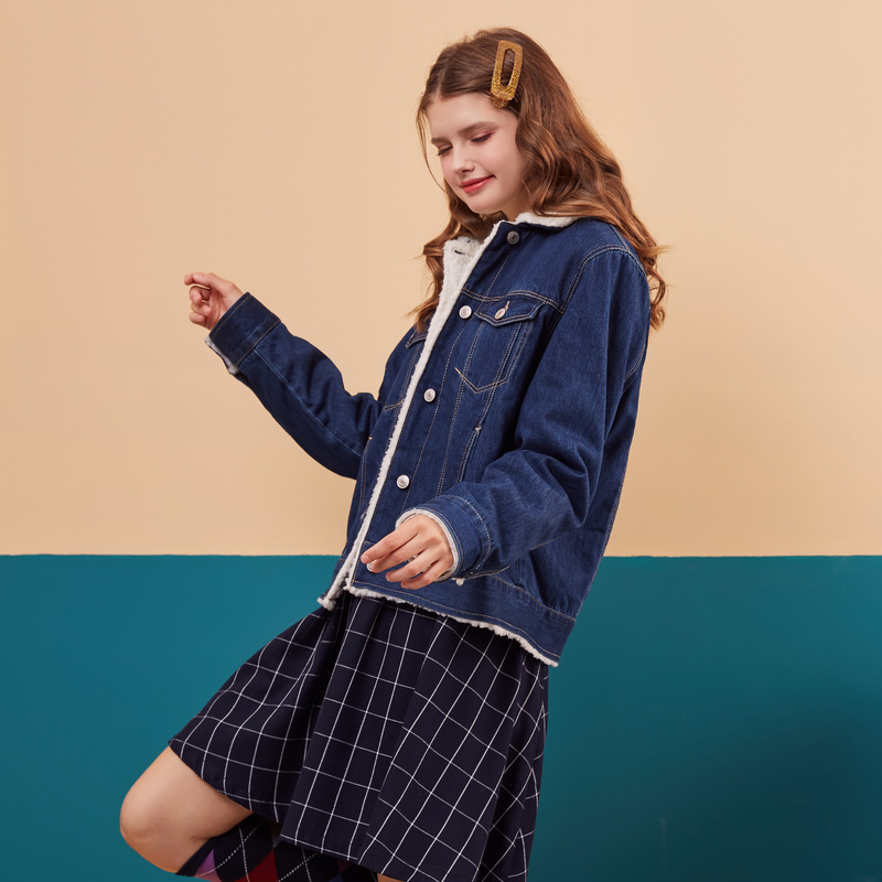 Metersbonwe Winter Women's Jeans Jackets Cotton Coat Padded Denim Parkas Female Outwear Warm Jacket Clothing 201029