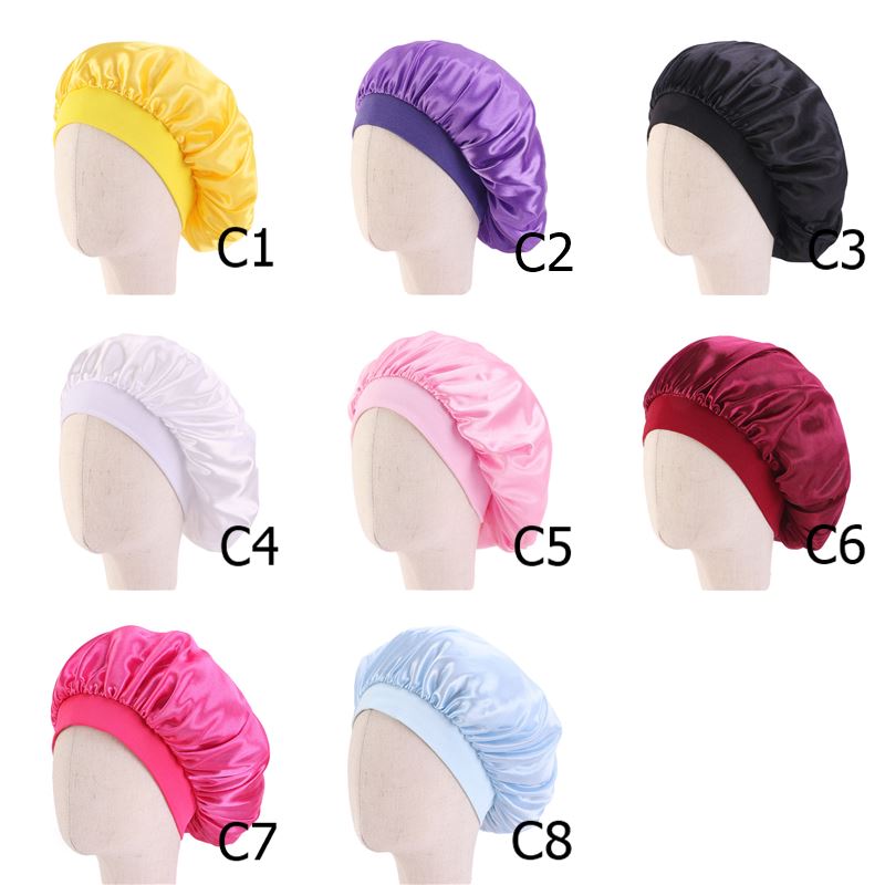 Wide Brimmed Elastic Sleeping Cap For Children 8 Colors 3-8 Years Old Kids Satin Bonnet 30G Wholesale, Multi
Wide Brimmed Elastic Sleeping Cap For Children 8 Colors 3-8 Years Old Kids Satin Bonnet 30G Wholesale, Multi