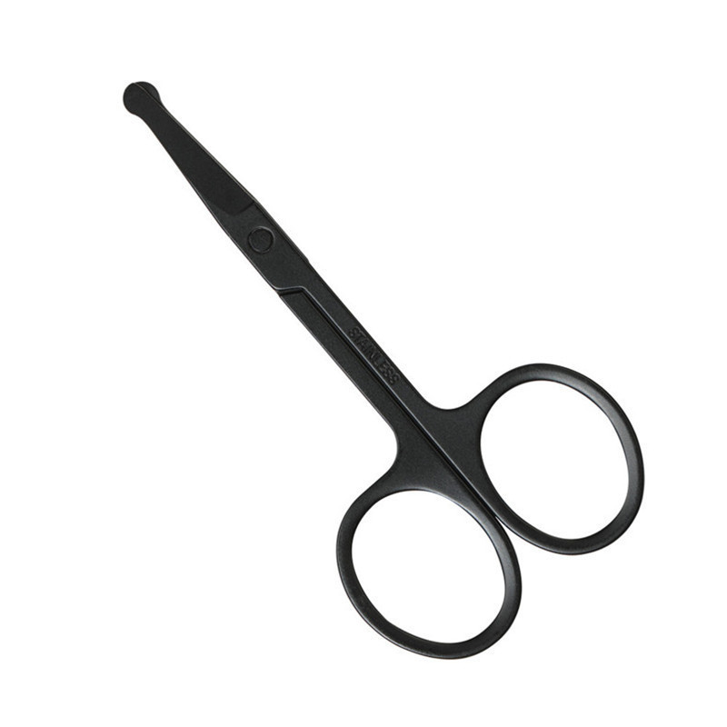 Black Stainless Steel Hair Scissors Eyebrows Nose Hairbeard Scissor Beauty Tool Hairdressers accept your logo printing