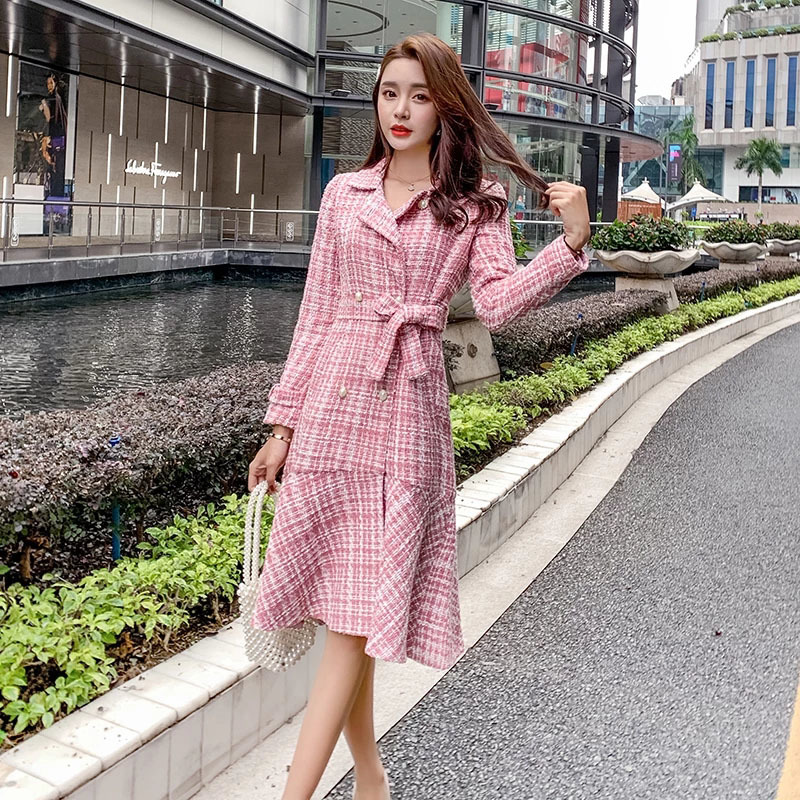 Pink Autumn Plaid Tweed Long Fashion Double Dreasted Temperament Lanes Wool Coat Outwear Female R823 97dc
Pink Autumn Plaid Tweed Long Fashion Double Dreasted Temperament Lanes Wool Coat Outwear Female R823 97dc