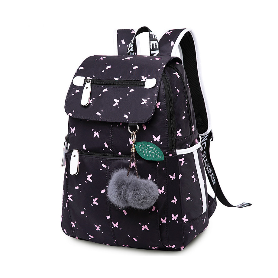 OKKID school bags for girls female laptop backpack usb backbag children backpacks cute cat school backpack for girls bag pack LJ201029