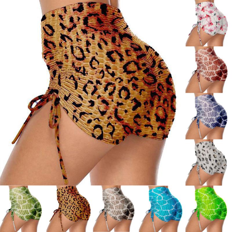 2021 New Leopard Printed Elastic Yoga Shorts Fitness Drawing Rope Wrinkle High Waist Running Short Summer Sports Tights Pants, Ag
2021 New Leopard Printed Elastic Yoga Shorts Fitness Drawing Rope Wrinkle High Waist Running Short Summer Sports Tights Pants, Ag