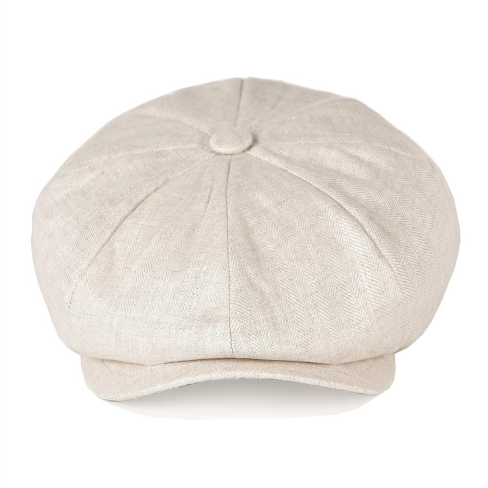 BOTVELA Summer Linen Newsboy Cap Men Women Herringbone Bakerboy Caps Lightweight Breathable Flat Hat Apple Beret Hats 007 T200715