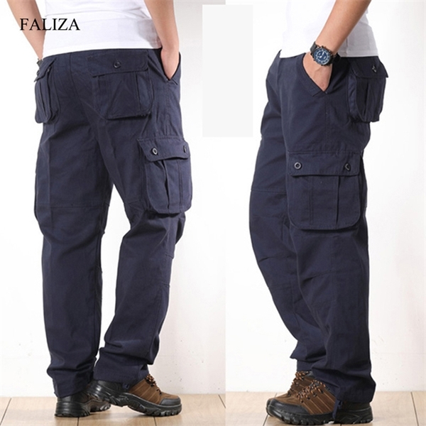 FALIZA Men's Cargo Pants Multi Pockets Military Style Tactical Pants Cotton Men's Outwear Straight Casual Trousers for Men CK102 Q1217, 8black
FALIZA Men's Cargo Pants Multi Pockets Military Style Tactical Pants Cotton Men's Outwear Straight Casual Trousers for Men CK102 Q1217, 8black