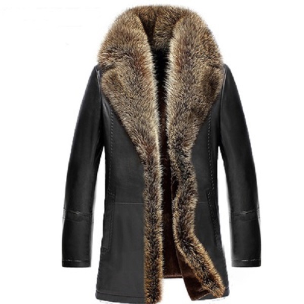 Mens Winter Coat Fur Inside Long Leather Jacket Real Raccoon Fur Collar Outwear Overcoat Warm Thickening Tops Plus Size 4XL 5XL 2020, Brown
Mens Winter Coat Fur Inside Long Leather Jacket Real Raccoon Fur Collar Outwear Overcoat Warm Thickening Tops Plus Size 4XL 5XL 2020, Brown