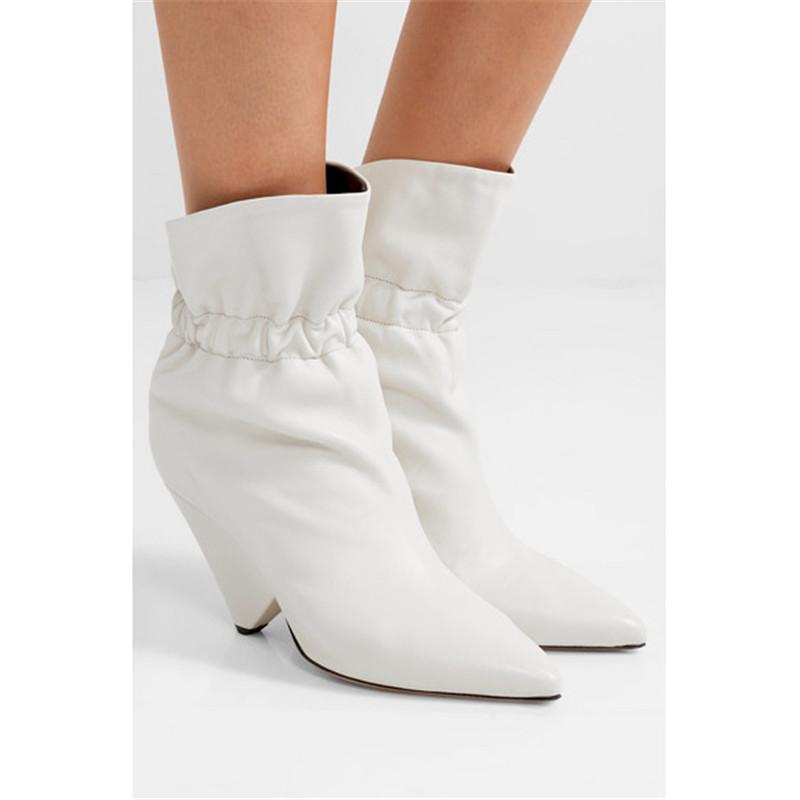 2020 Women Winter Ankle Boots Lady White Sexy Pleated Tapered Heel Heels Pointed Toe Short Boots Runway High Heels Shoes Women, Black
2020 Women Winter Ankle Boots Lady White Sexy Pleated Tapered Heel Heels Pointed Toe Short Boots Runway High Heels Shoes Women, Black