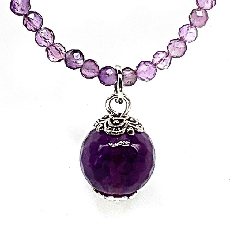 Chokers Jewelry 46 CM Faceted Natural Stone Amethysts 2 MM Beads Charm Pendant Women Necklace Purple Color For Girl Good Quality
Chokers Jewelry 46 CM Faceted Natural Stone Amethysts 2 MM Beads Charm Pendant Women Necklace Purple Color For Girl Good Quality