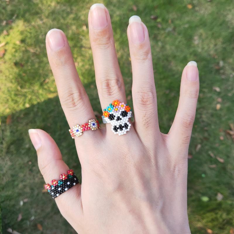 FAIRYWOO Skeleton Ring Set Women Bohemia Jewelry Eye Rings Cool Lady Gifts Glass Bead Delica Ring Ethnic Flower Rings Wholesale
FAIRYWOO Skeleton Ring Set Women Bohemia Jewelry Eye Rings Cool Lady Gifts Glass Bead Delica Ring Ethnic Flower Rings Wholesale