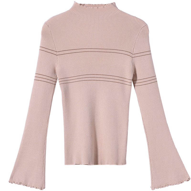 Mishow sweaters Knitted Bottoming long sleeve solid pullovers Women striped jumper Autum Winter knitwear tops MX18D5136 201225