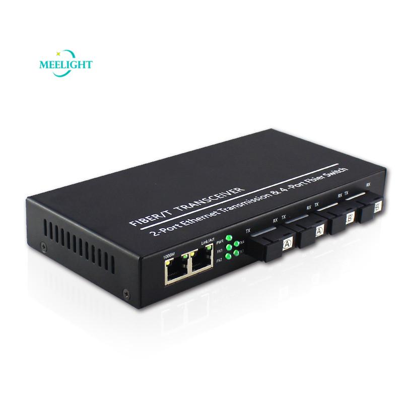 Gigabit 4-optical 2-electric Fiber Transceiver Cascaded 2-way Network Monitoring Switch 1000M Communication Equipment 
Gigabit 4-optical 2-electric Fiber Transceiver Cascaded 2-way Network Monitoring Switch 1000M Communication Equipment