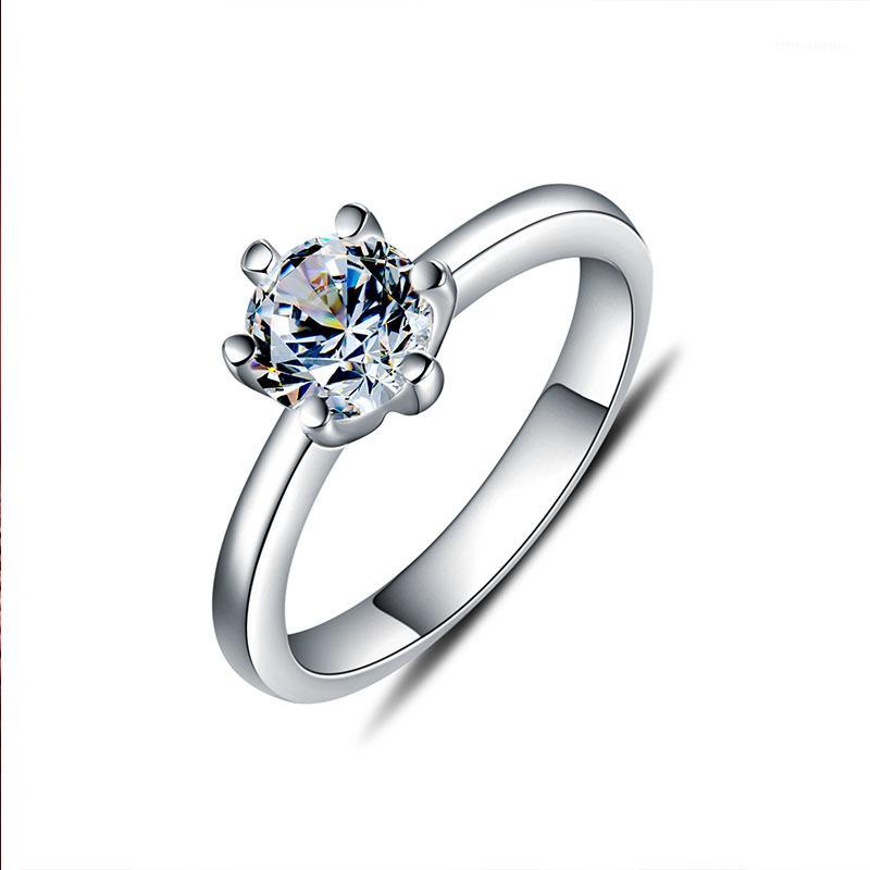 Wedding Rings FUN-BEAUTY Ladies S925 Sterling Ring Classic Fashion Six Prong Set Zircon Suitable For Single People To Propose1
Wedding Rings FUN-BEAUTY Ladies S925 Sterling Ring Classic Fashion Six Prong Set Zircon Suitable For Single People To Propose1