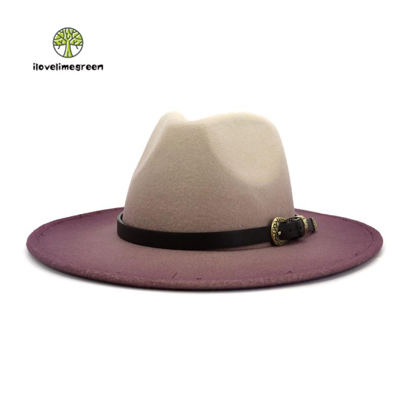 Autumn Winter New Women Men Elegat Woolen Felt Fedora Hat with Wide Brim Leather Belt Painted Jazz Panama Hat, Green
Autumn Winter New Women Men Elegat Woolen Felt Fedora Hat with Wide Brim Leather Belt Painted Jazz Panama Hat, Green
