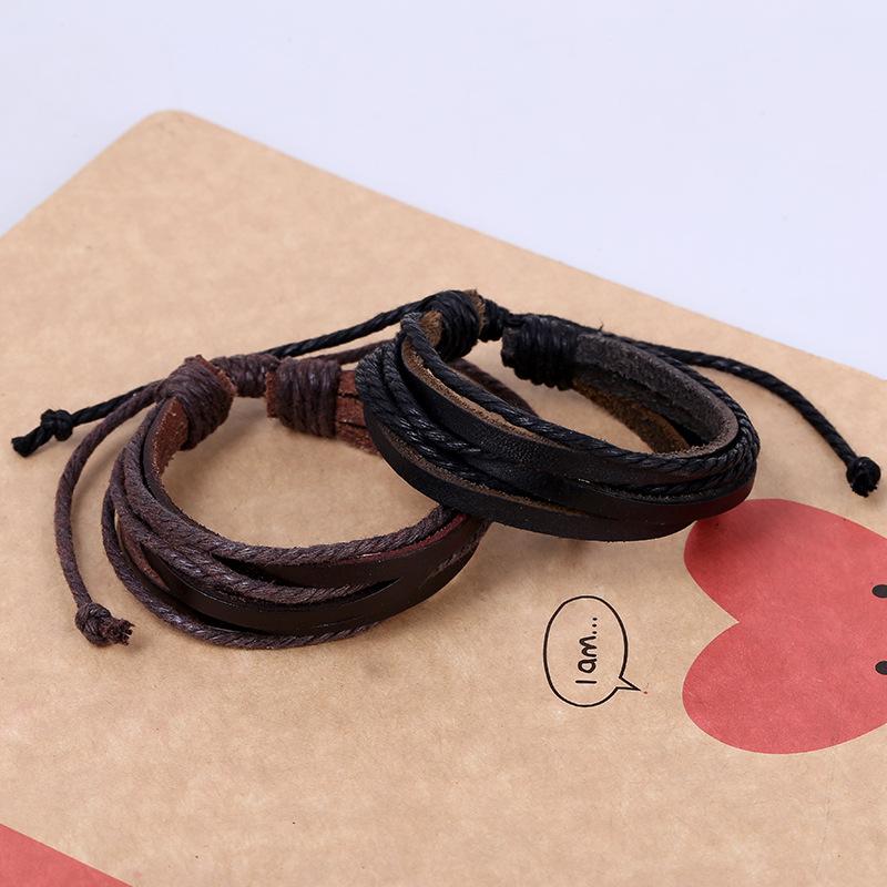 Fashion Simple Men Women Male Leather Bracelets Multilayers Black Brown Leather Ropes Wrap Bracelets Pulseras Jewelry
Fashion Simple Men Women Male Leather Bracelets Multilayers Black Brown Leather Ropes Wrap Bracelets Pulseras Jewelry