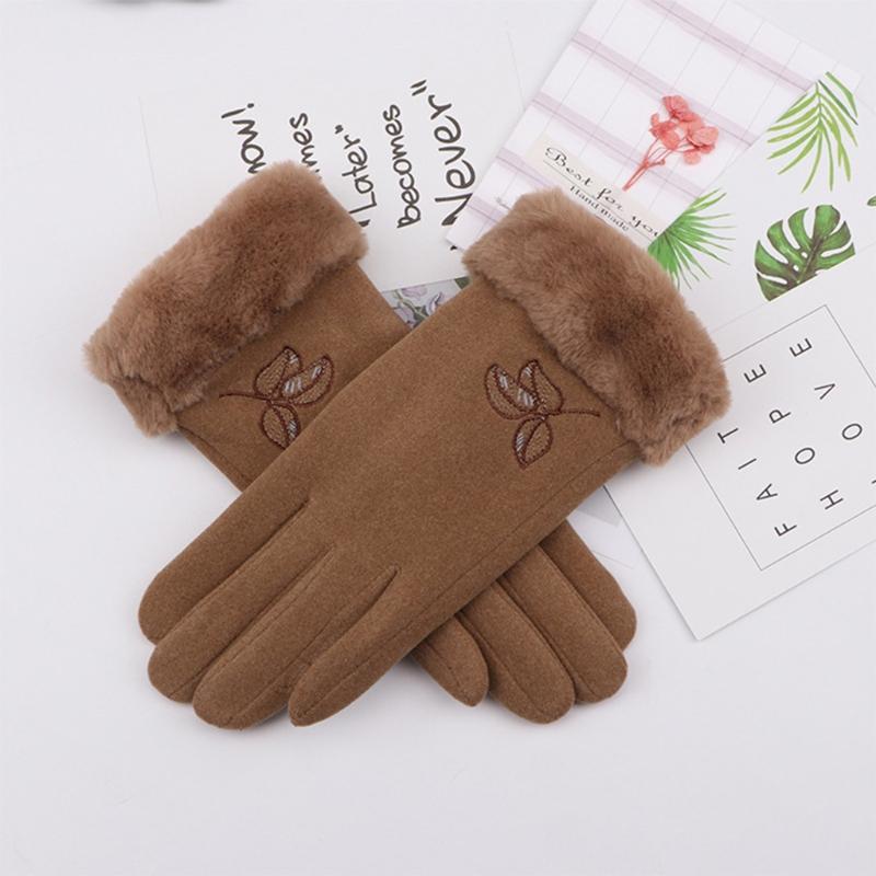 Women Winter Outdoor Driving Touch Screen Gloves Leaves Embroidery Thicken Plush Lined Thermal Stretch Full Finger Mittens Hand
Women Winter Outdoor Driving Touch Screen Gloves Leaves Embroidery Thicken Plush Lined Thermal Stretch Full Finger Mittens Hand
