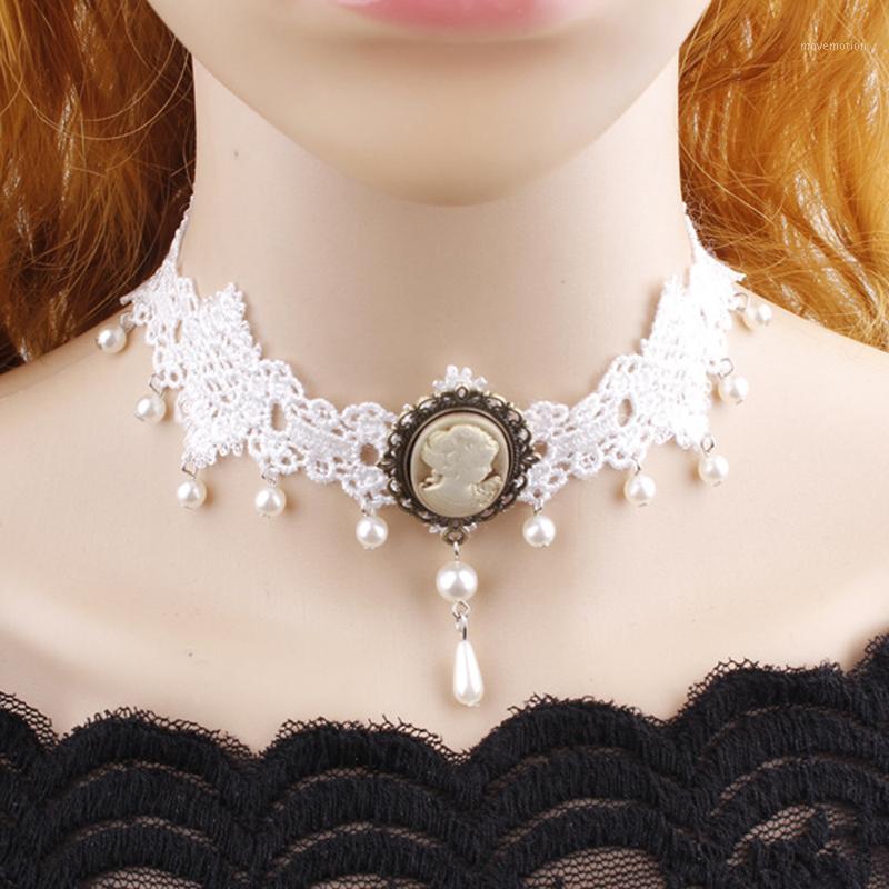 Women Vintage Wedding Bridal White Lace Choker Retro Simulated-pearl Cameo Beauty Gothic Style Choker Necklace Handmade White1
Women Vintage Wedding Bridal White Lace Choker Retro Simulated-pearl Cameo Beauty Gothic Style Choker Necklace Handmade White1