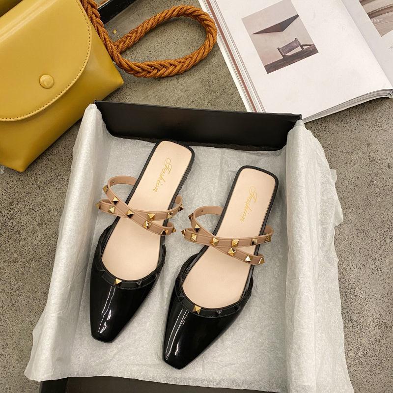 Summer New Style Women Slippers Rivets Baotou Cross Strap Shallow Slip on Ladies Slippers Summer Women Flat1, Beige
Summer New Style Women Slippers Rivets Baotou Cross Strap Shallow Slip on Ladies Slippers Summer Women Flat1, Beige
