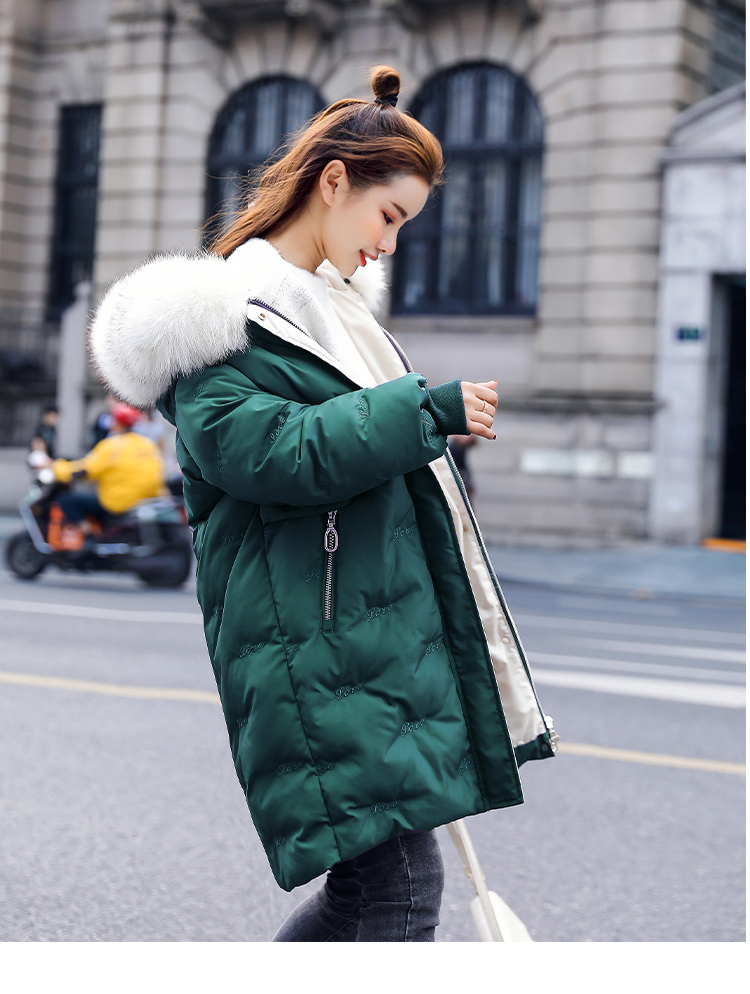 Cotton Jacket Women's Mid-length Loose-Fit Slimming Hooded Early Winter New Style WOMEN'S Coat 201019