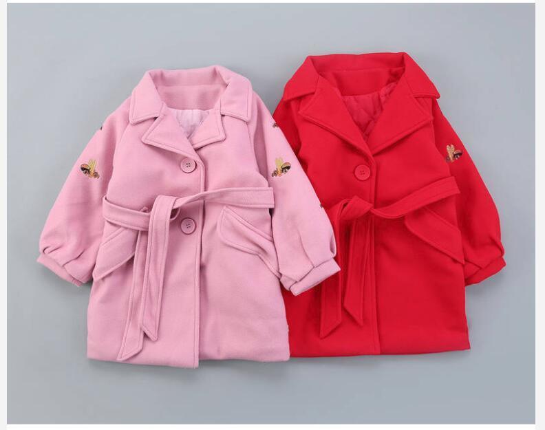 Autumn Children's Clothing Coat Girls Winter Woollen Jackets Kids Warm Outerwear Fashion Toddler Baby Girls Princess Jackets 201125