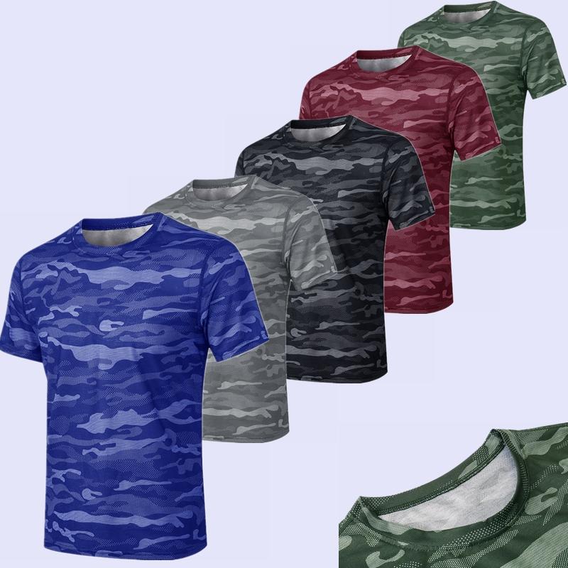 New Outdoor Breathable Camouflage Sportswear T-Shirt Men Quick Dry Gym Fitness Sports Shirts Workout Training Short Sleeve, Black
New Outdoor Breathable Camouflage Sportswear T-Shirt Men Quick Dry Gym Fitness Sports Shirts Workout Training Short Sleeve, Black