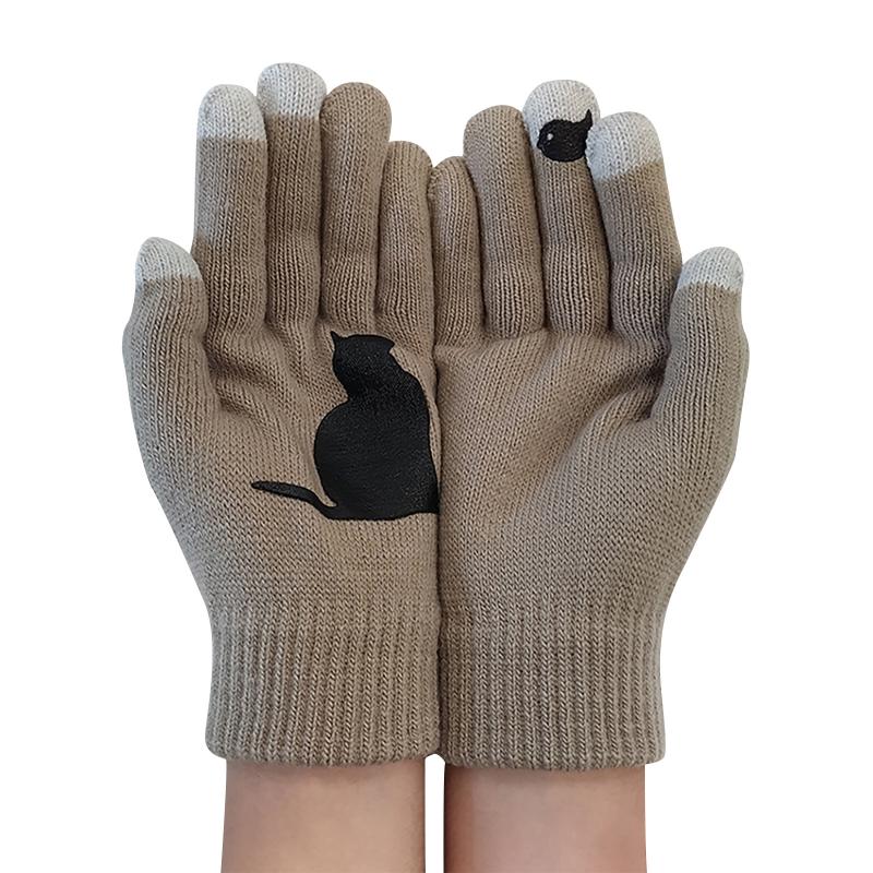Five Fingers Gloves Winter Warm Cold Cashmere Thick Cartoon Cat Print Wool Knitted Full Finger Mittens Men And Women #Y
Five Fingers Gloves Winter Warm Cold Cashmere Thick Cartoon Cat Print Wool Knitted Full Finger Mittens Men And Women #Y