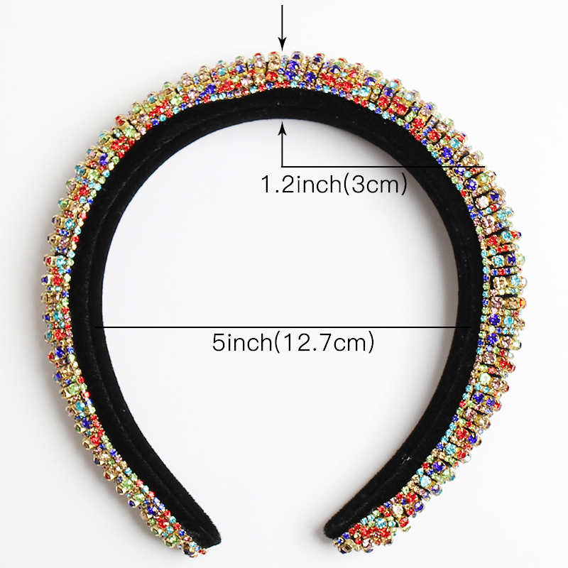 CN Baroque Rhinestone Hairband Full Pearl Diamond Padded Headbands For Women Shiny Bezel Girls Hair Hoop Hair Accessories LJ200903