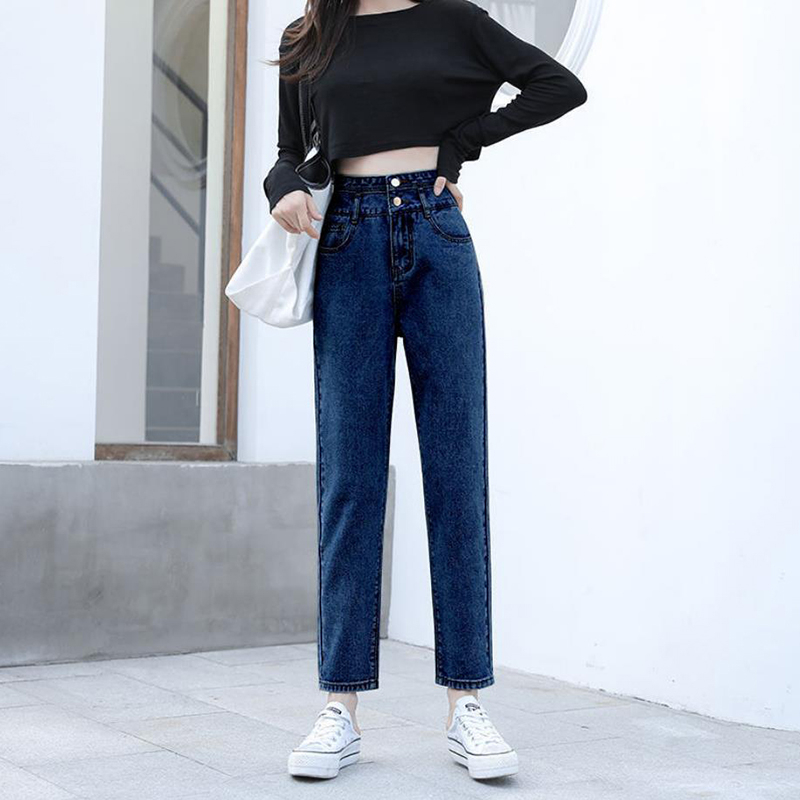 Loose blue with a high waist denim harem in women's single-breasted woman's sweatpants big-sized large pants mother jeans from vintage baggy, Dark grey
Loose blue with a high waist denim harem in women's single-breasted woman's sweatpants big-sized large pants mother jeans from vintage baggy, Dark grey
