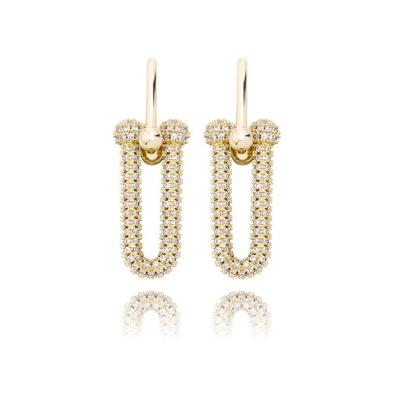 Luxury Bling Zircon Men Women Earrings Fashion Personality Gold Silver Color Hip Hop Earrings Trendy U Shape Party Earrings, Golden;silver
Luxury Bling Zircon Men Women Earrings Fashion Personality Gold Silver Color Hip Hop Earrings Trendy U Shape Party Earrings, Golden;silver
