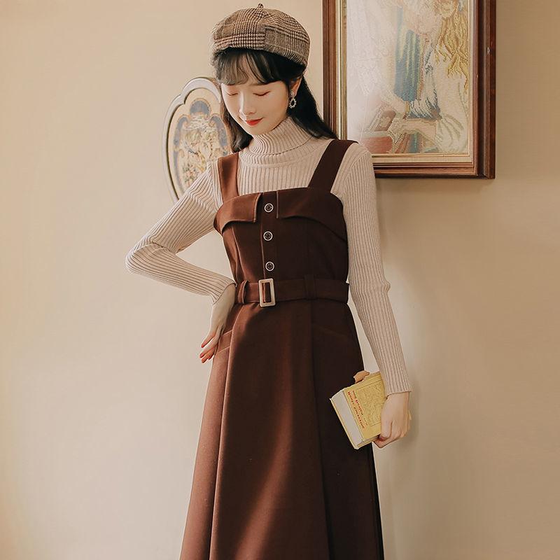 Women New 2021 Autumn Winter Two Piece Sets Female Knitting Tops +Straps Dress All-match Elegant Ladies Casual 2 Piece Suit C440, Khaki
Women New 2021 Autumn Winter Two Piece Sets Female Knitting Tops +Straps Dress All-match Elegant Ladies Casual 2 Piece Suit C440, Khaki