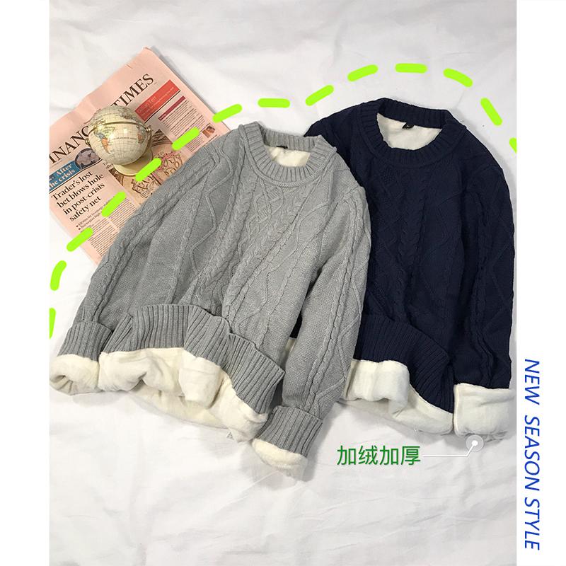 Sweater men's autumn and winter korean fashion lazy style sweater couple hong kong style loose plus velvet thick outer wear top, Black
Sweater men's autumn and winter korean fashion lazy style sweater couple hong kong style loose plus velvet thick outer wear top, Black