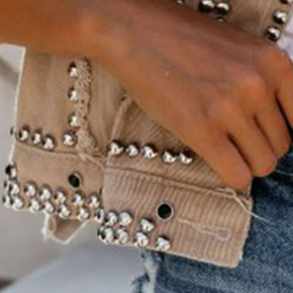 New Coats Women's Jacket Jackets Heavy Industry Women's Coat Locomotive Punk Riveting Nail Coat Women Winter Clothes Women 201017