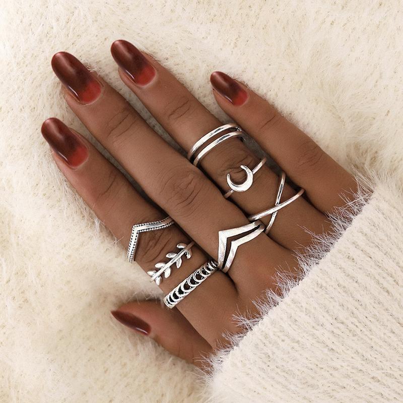 7Pcs/Set Simple Women Rings Moon Cross Geometry Crown Leaf Knuckle Silver Color Ring Set Birthday Party Jewelry Gifts1
7Pcs/Set Simple Women Rings Moon Cross Geometry Crown Leaf Knuckle Silver Color Ring Set Birthday Party Jewelry Gifts1