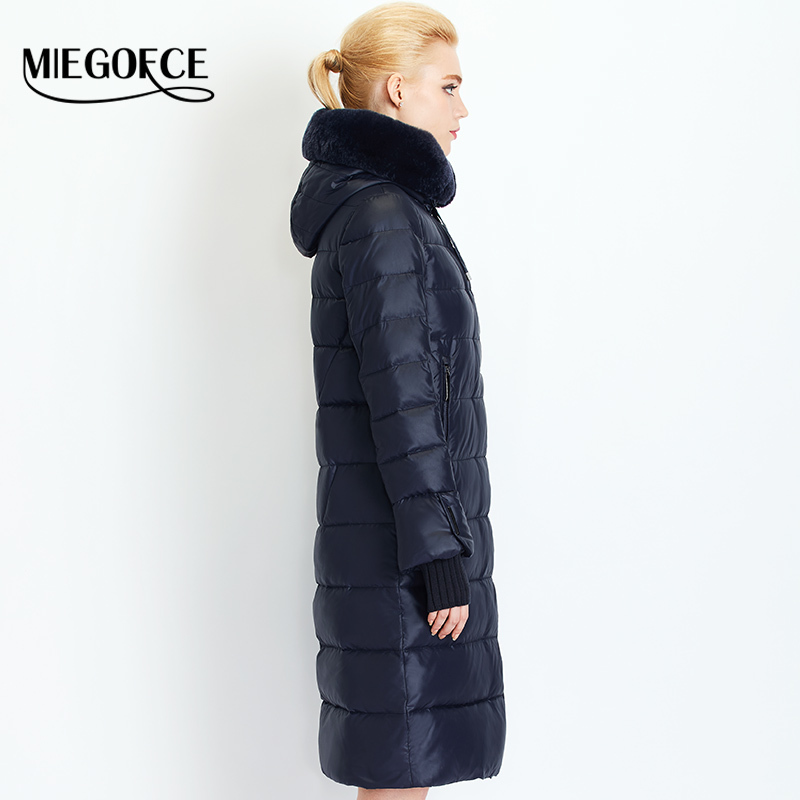 MIEGOFCE Women's Coat Jacket Medium Length Women Parka With a Rabbit Fur Winter Thick Coat Women New Winter Collection Hot 201031