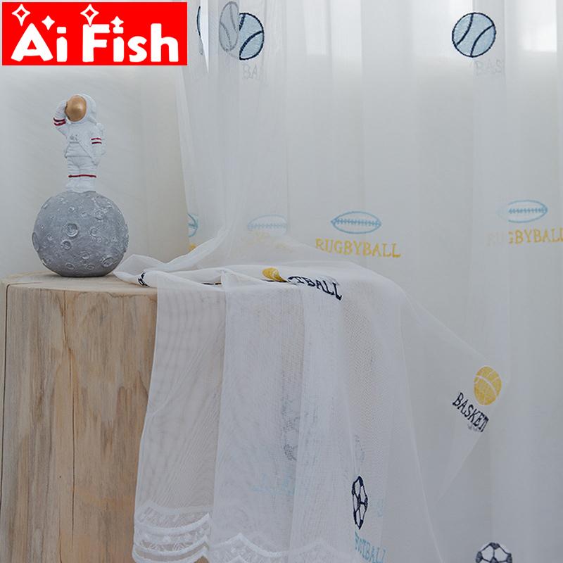 Football Embroidered Children's Bedroom Curtains Tulle Boys Sheer Curtains for Living Room Tulle White Voile wp422-5
Football Embroidered Children's Bedroom Curtains Tulle Boys Sheer Curtains for Living Room Tulle White Voile wp422-5