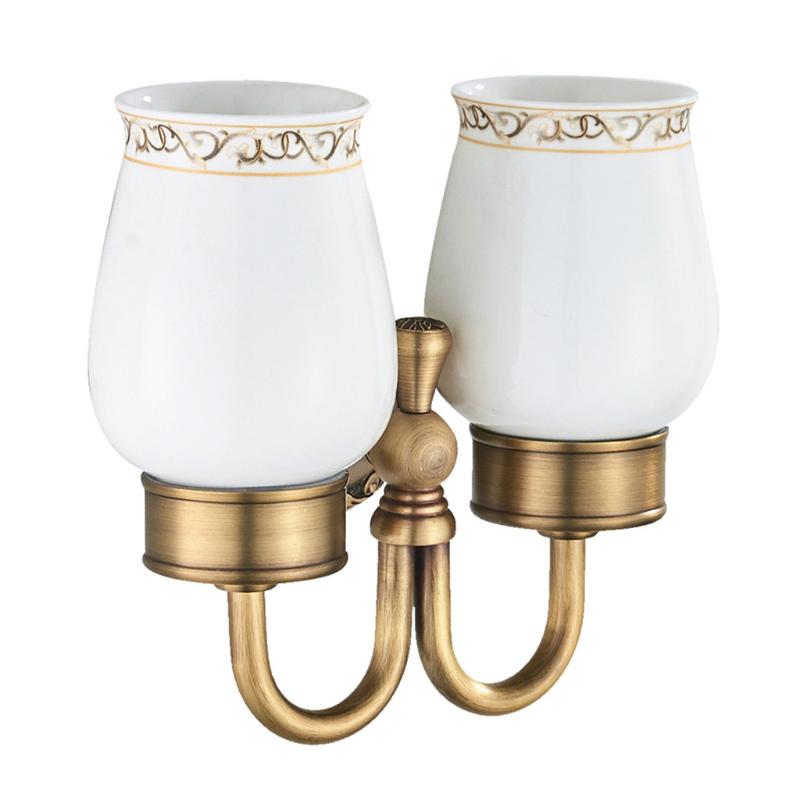 Embossed Antique Brass Wall Mounted Toothbrush Holder With Double Ceramic Cups
Embossed Antique Brass Wall Mounted Toothbrush Holder With Double Ceramic Cups