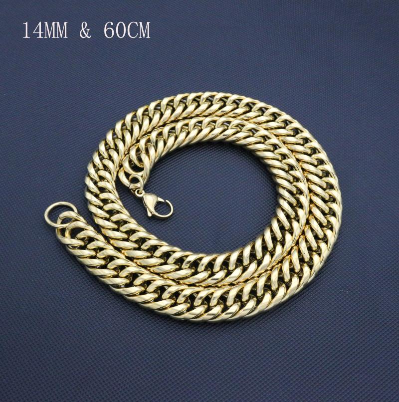 High Quality Women Biggest Necklace Stainless Steel 60CM&14MM Chain Gold Color Men Necklace For Woman Jewelry
High Quality Women Biggest Necklace Stainless Steel 60CM&14MM Chain Gold Color Men Necklace For Woman Jewelry