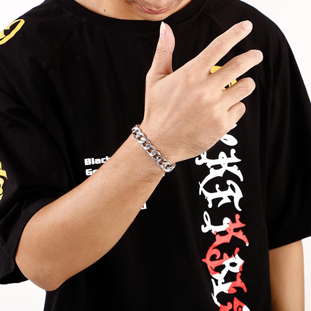 34568911mm Stainless Steel Classic Cuban Curb Chain Bracelet Men Male Cool High Quality Never Fade
