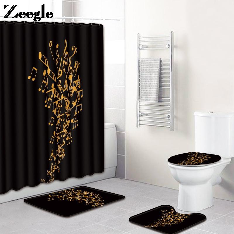 Bath Mat and Shower Curtain Set in the Bathroom HomeDecor Musical Note Print Tolilet Carpet Set AntiSlip Waterproof Foot Rug
Bath Mat and Shower Curtain Set in the Bathroom HomeDecor Musical Note Print Tolilet Carpet Set AntiSlip Waterproof Foot Rug