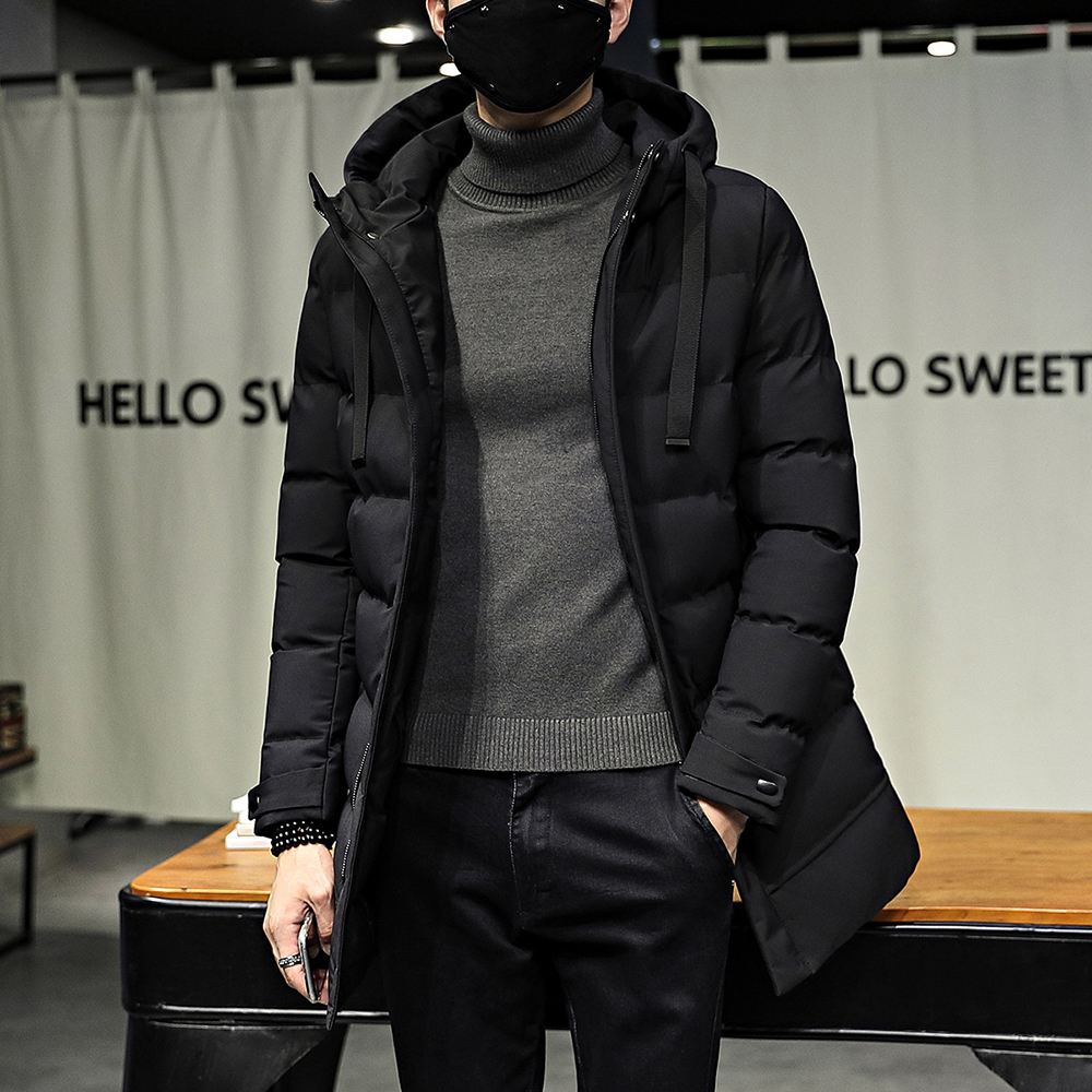 Winter Jacket Men Long Parka Hooded Thick Warm Coat Men Autumn Outwear Fashion Jacket Puffer Jacket Solid Color Plus Size 4xl 201127